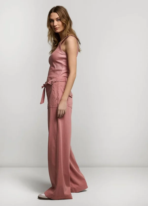 Vrouwen Summum Woman Broeken & Jumpsuits | Wijde Broek Met Ceintuur