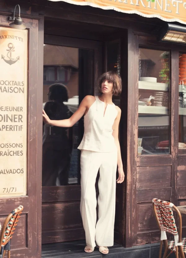 Vrouwen Summum Woman Broeken & Jumpsuits | Wijde Broek Met Pintuck