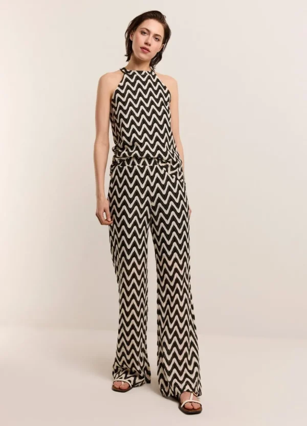 Vrouwen Summum Woman Broeken & Jumpsuits | Zigzag Broek Met Wijde Pijp