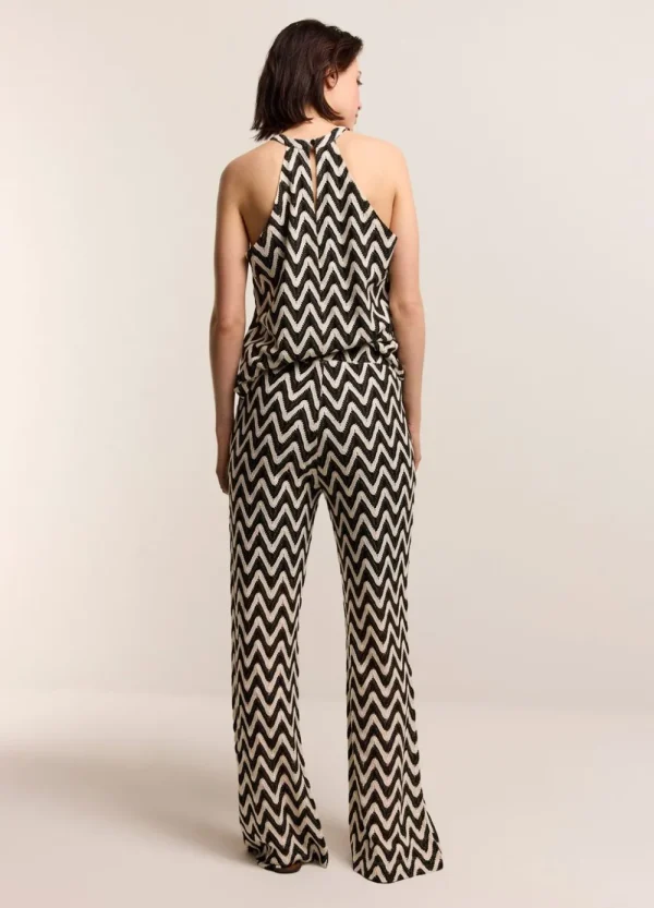 Vrouwen Summum Woman Broeken & Jumpsuits | Zigzag Broek Met Wijde Pijp