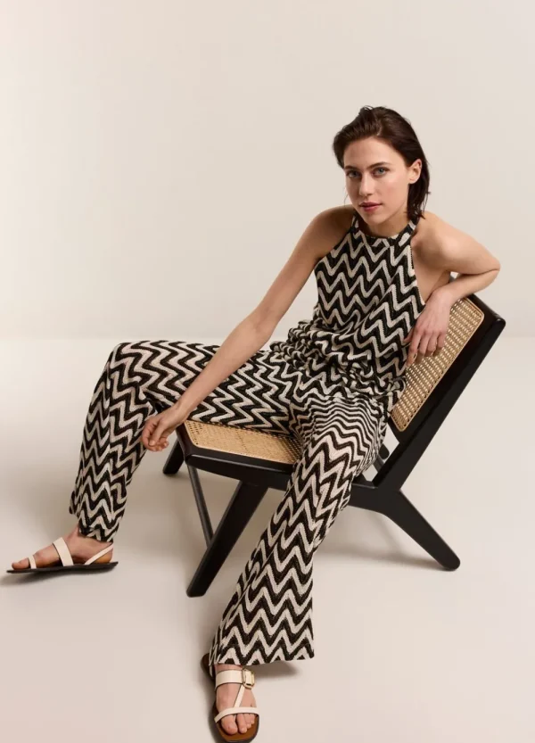 Vrouwen Summum Woman Broeken & Jumpsuits | Zigzag Broek Met Wijde Pijp